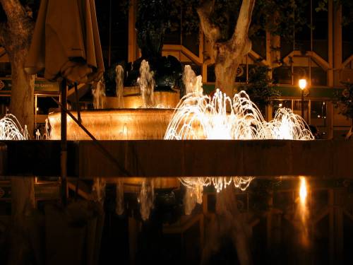 Fountain near restaurant
