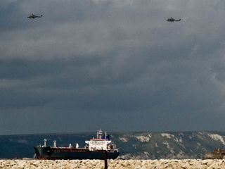 Ship and helicopters