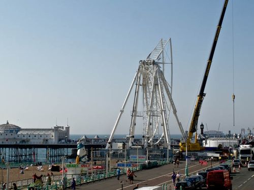 Wheel and crane