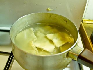 Ravioli simmering