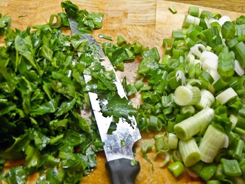 Parsley and spring onions