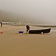 Misty beach