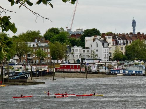 Kayaks under BT Tower