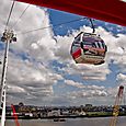 Suspended cable car