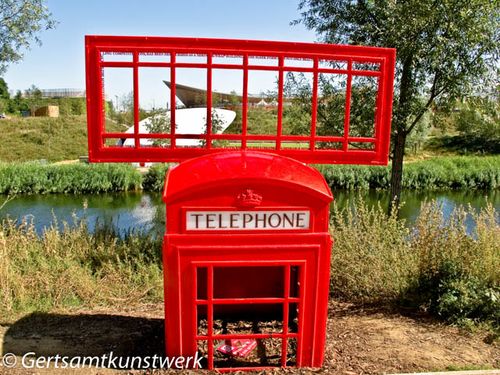 Telephone box sculpture