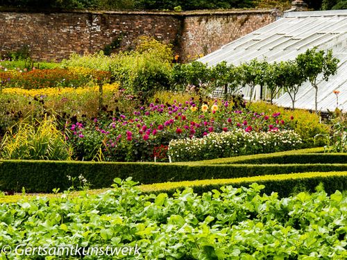 Long view of flower garden