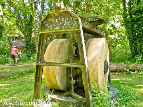 Millstone and cyclist