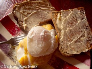 Poached egg with haddock