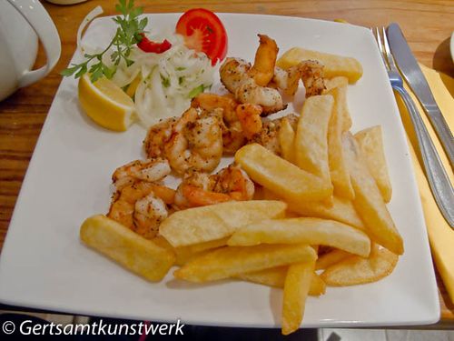 Prawns and chips