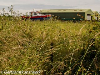 Boat in field