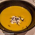 Pumpkin soup, curd and truffles