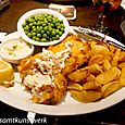 Fish and chips, Pig and Whistle