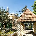 Mosque behind barbed wire