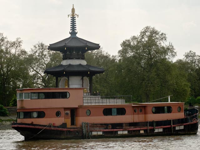 Peace Pagoda & abandoned boat