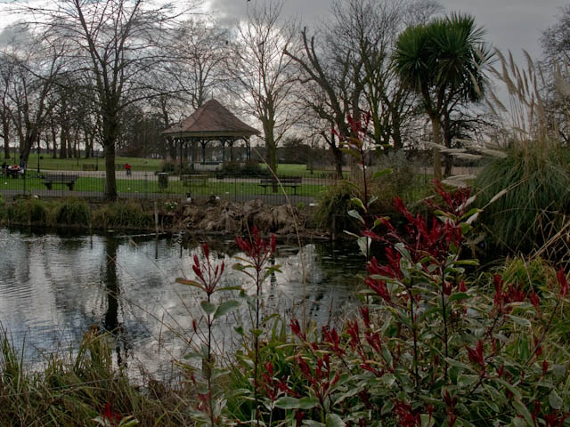 Pond and bandstand