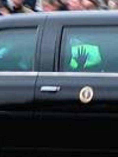 Bush waving