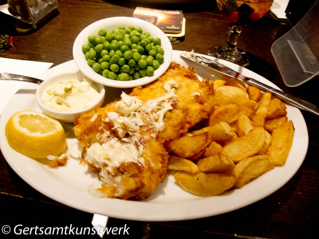 Fish and chips, Pig and Whistle