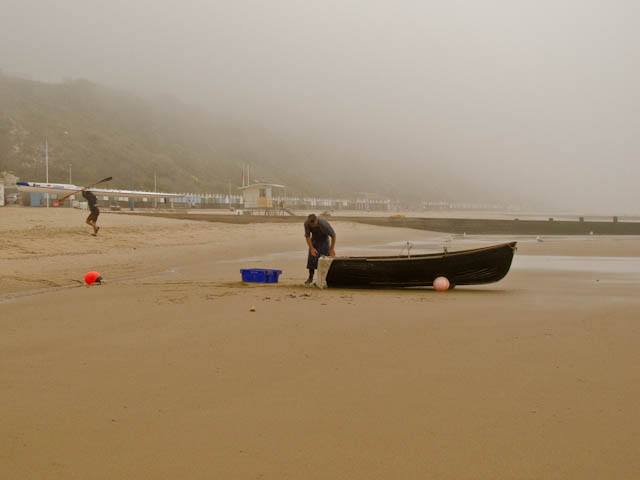 Misty beach