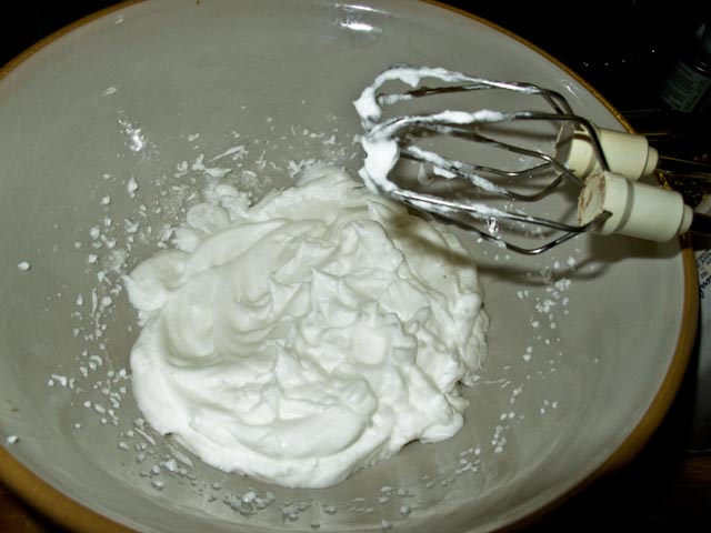 Beaten egg whites