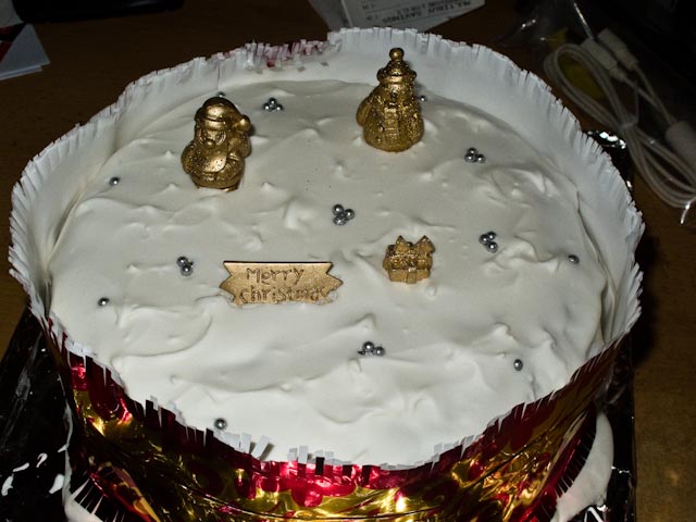 Christmas cake, iced