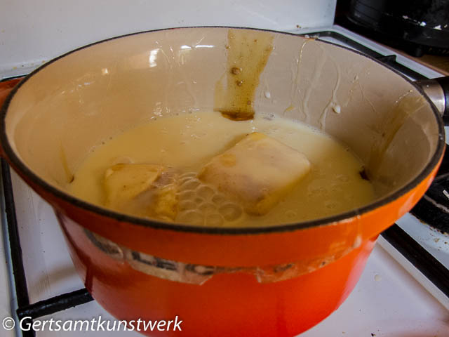 Condensed milk, golden syrup and butter