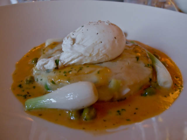 Poached egg haddock