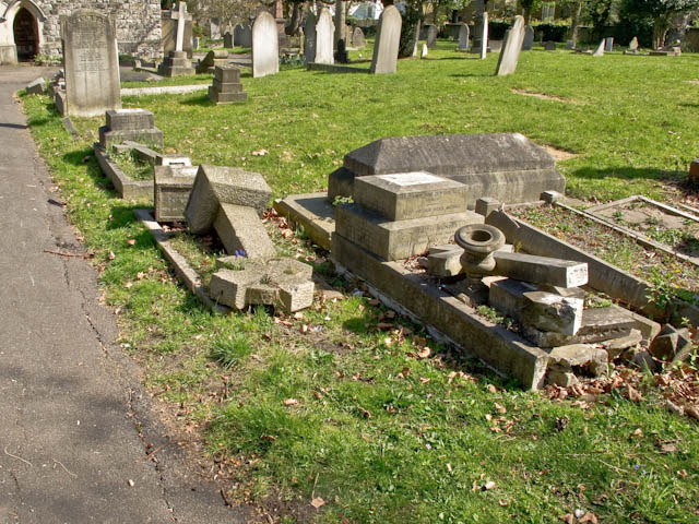 Vandalised graves