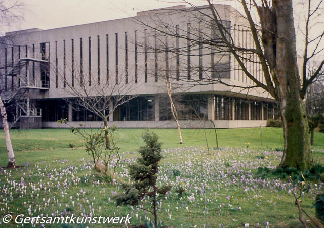 Library and crocuses